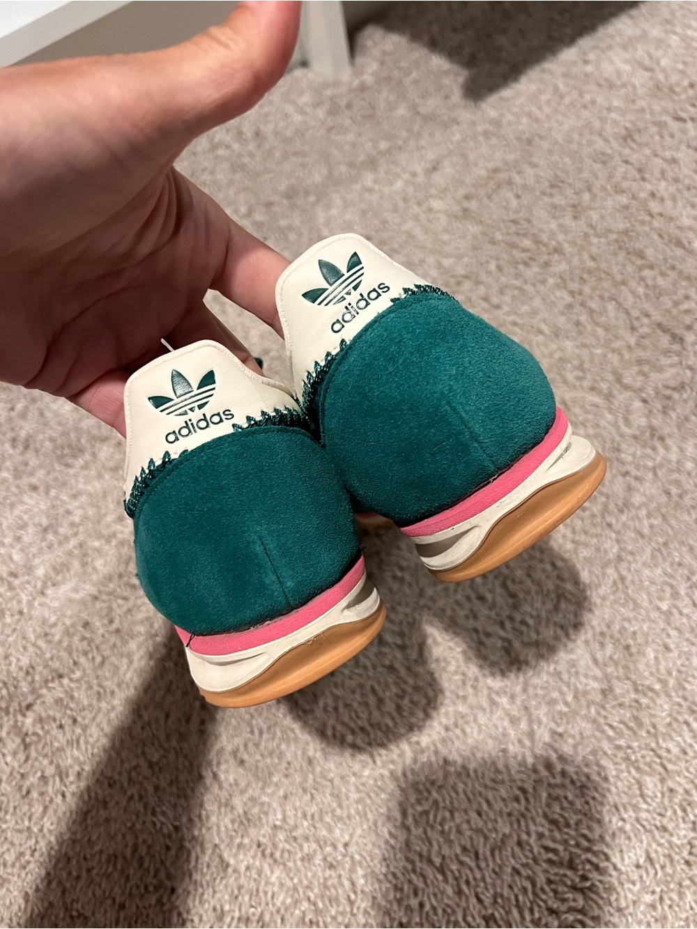 Like NEW! Adidas SL 72 OG green Pink Sneakers size 7.5 - Picture 7 of 10